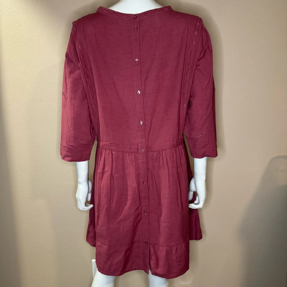 BA&SH Robe Lune in Raspberry - Picture 9 of 12